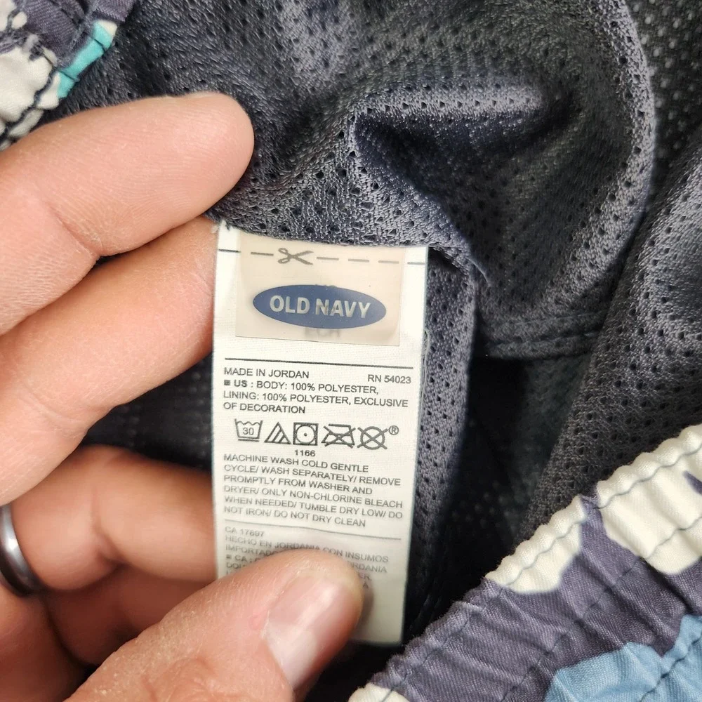 Old Navy Swim‎ Trunks Shorts Mens XS Navy Blue Floral Stretch Drawstring Waist